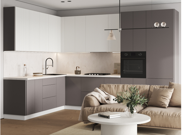 Высокий кухонный гарнитур Комби 320х220 см