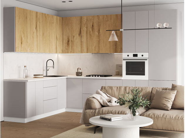 Высокий кухонный гарнитур Комби 320х220 см